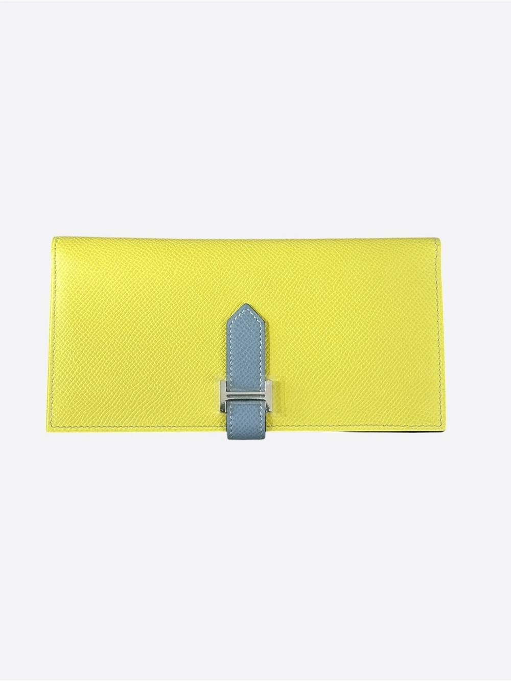 Hermes Yellow & Grey Epsom Bearn Wallet
